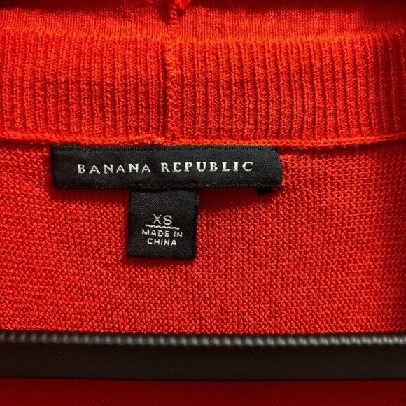 Banana Republic XS Orange Open Front Cardigan Sweater With Belt - Picture 6 of 8